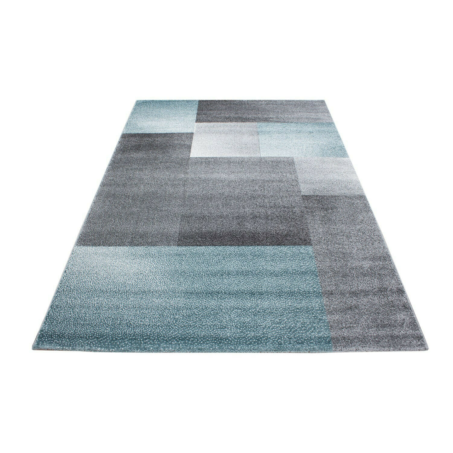 Stilvoller Designer-Kurzflorteppich mit kariertem Design – Rechteckiger Teppich