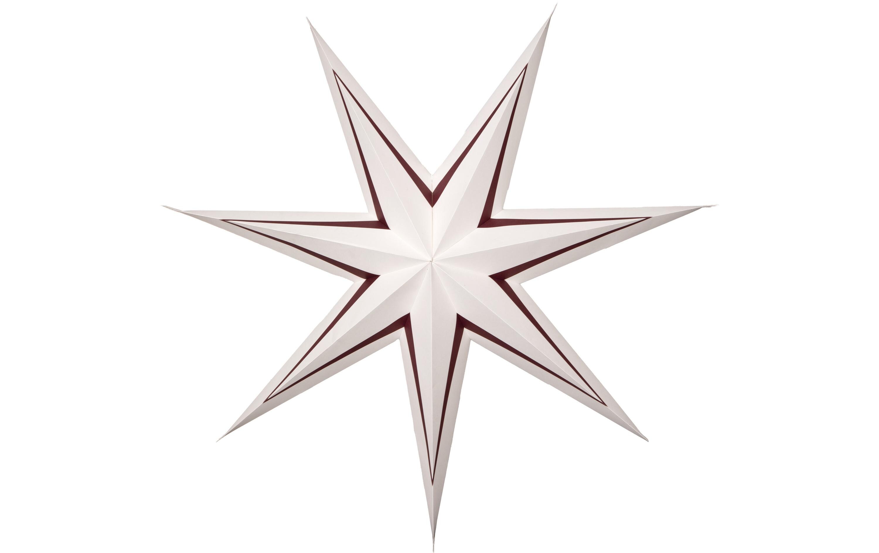 Stern Paper Star Stripe, Indoor, WeissPapierstern-Streifen für den Innenbereich in Weiss
