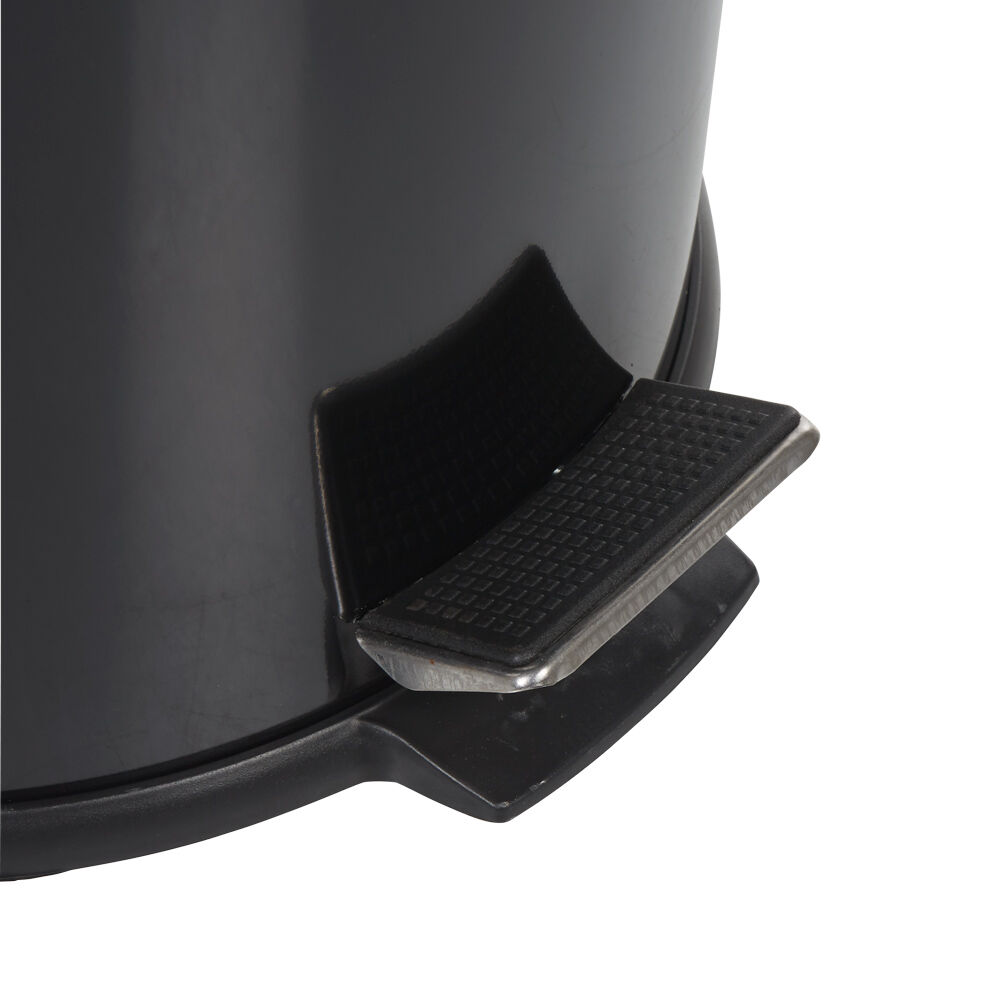 Poubelle ronde pédale noir 30L