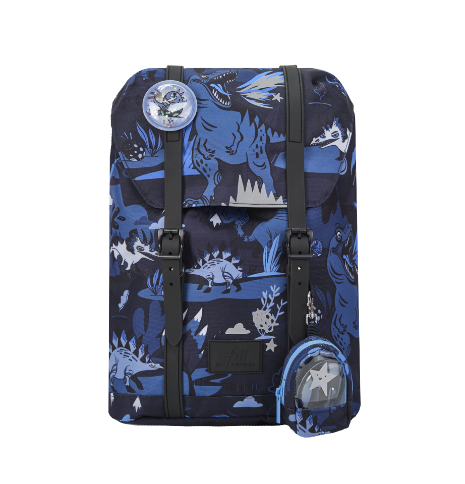 Frii of Norway - 22L Skoletaske - Retro Dinosaur