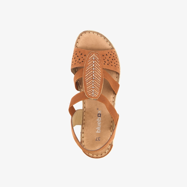 Blue Box dames sandalen met hak cognac