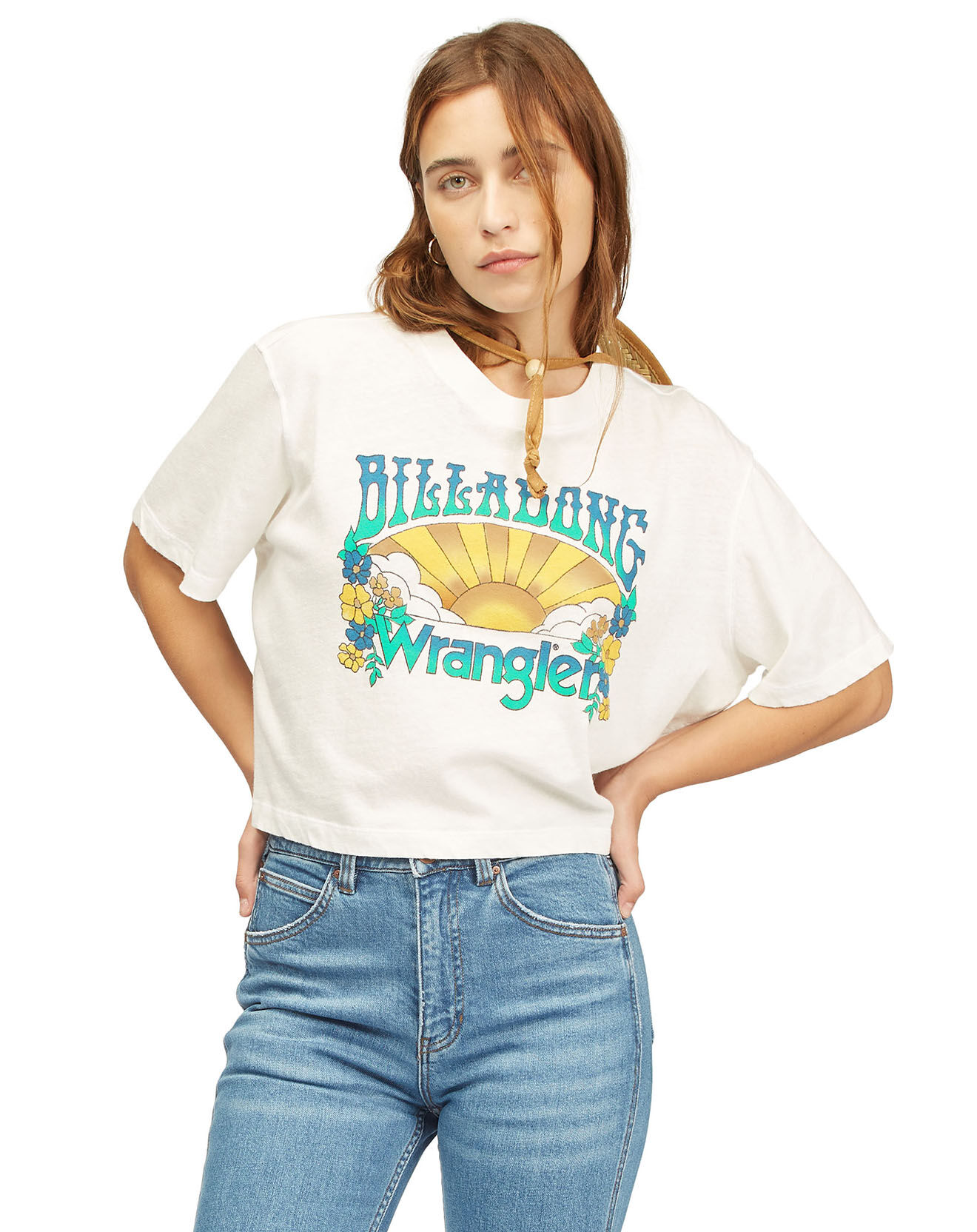 Billabong T-Shirt Billabong x Wrangler Made It blanc