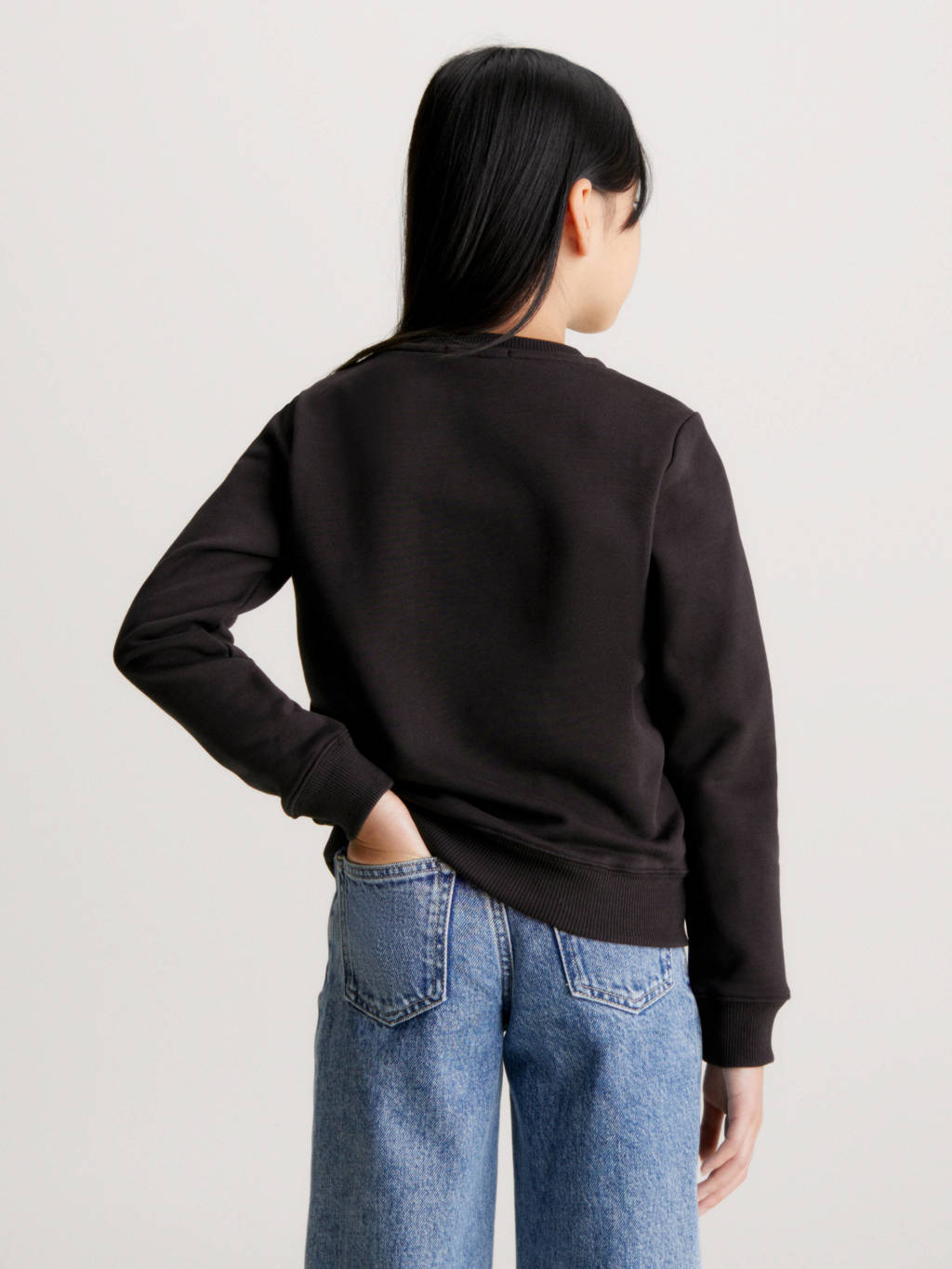 Calvin Klein sweater Terry met logo zwart