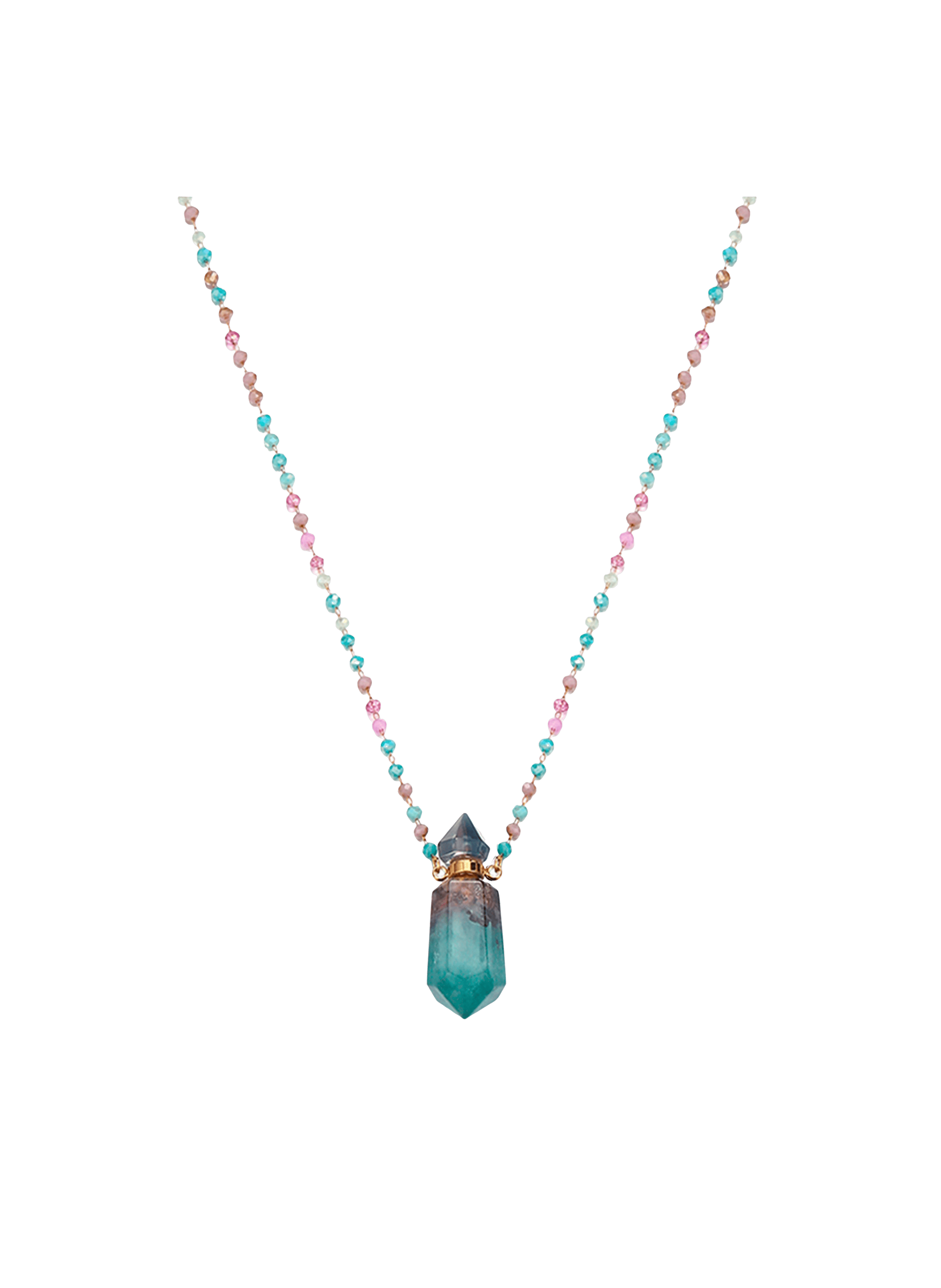 HUMEY - Collier sautoir en laiton et perles | Multicolore