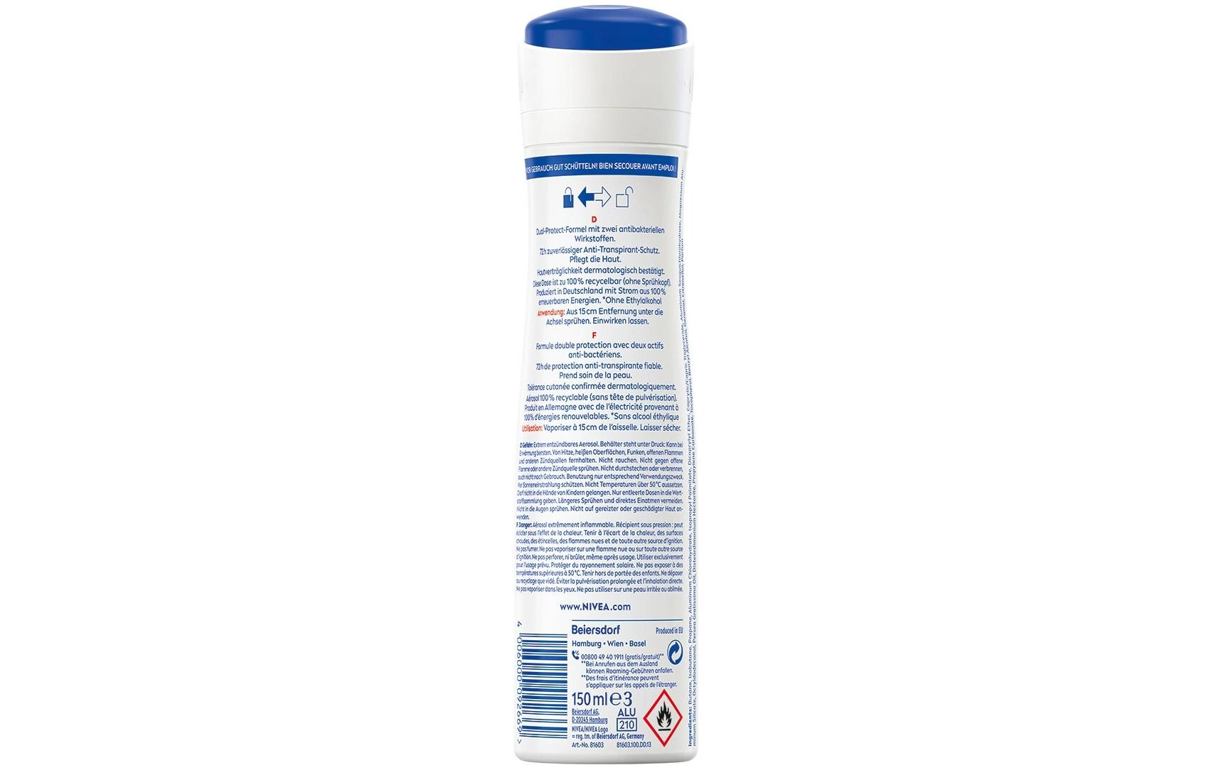 Deo Spray Dry Comfort Female 150 mlAntitranspirant sorgt für ein langanhaltend trockenes und angenehmes Gefühl