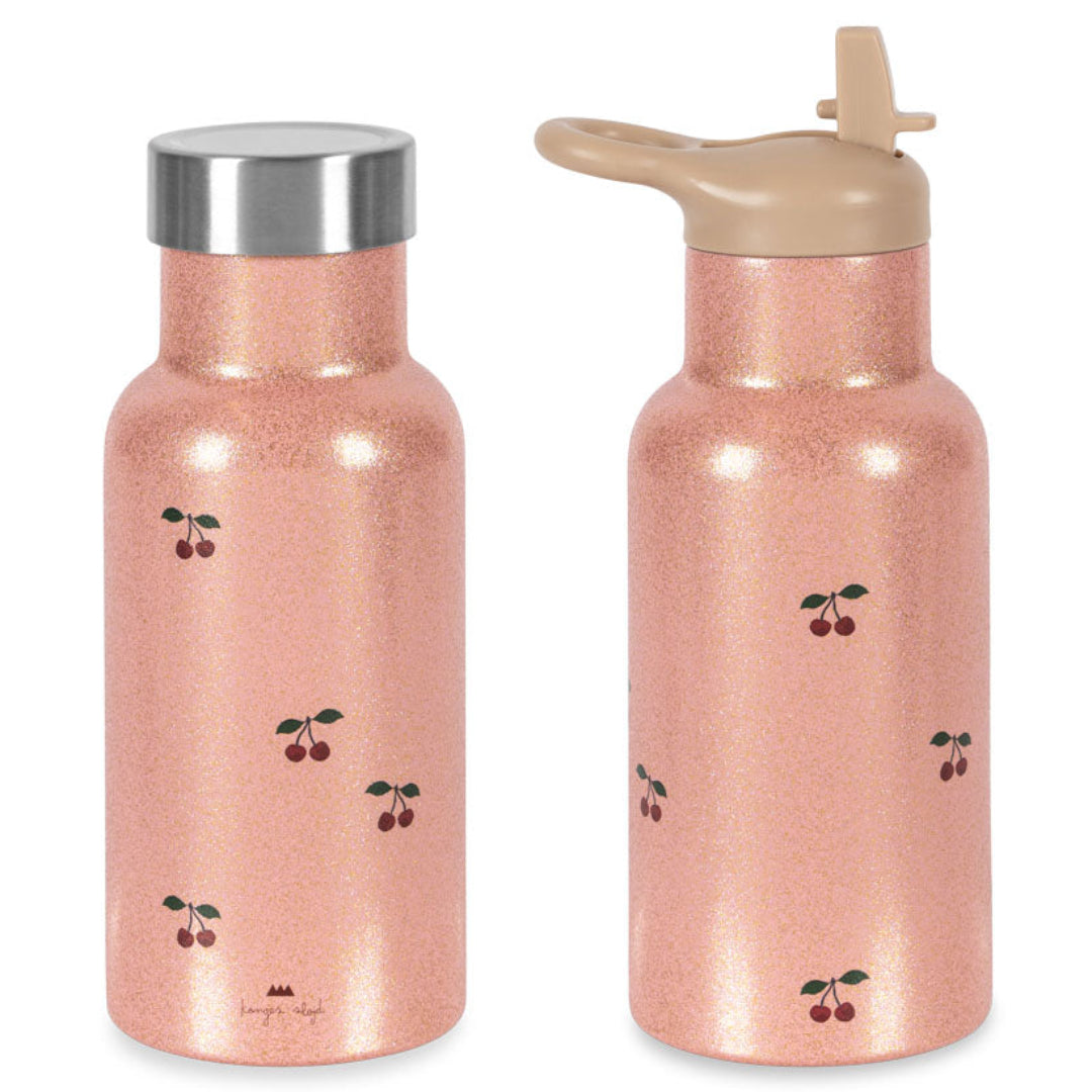 konges sløjd rvs thermosfles - cherry glitter - 350 ml