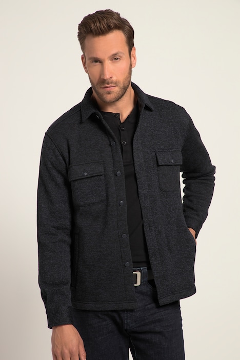 Hemd, Overshirt, Outdoor, Langarm, Strickfleece, Kentkragen