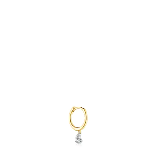 Brinco de argola dourado básico com motivo de coração
