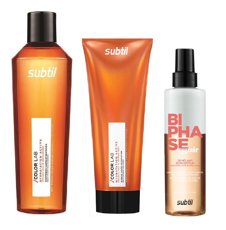 Subtil Color Lab Care - Hydration Shampoo 300 ml + Subtil Color Lab Care - Hydration Mask/Conditioner 200 ml+ Subtil Color Lab Care - Bi-Phase 2 in 1 Spray 200 ml