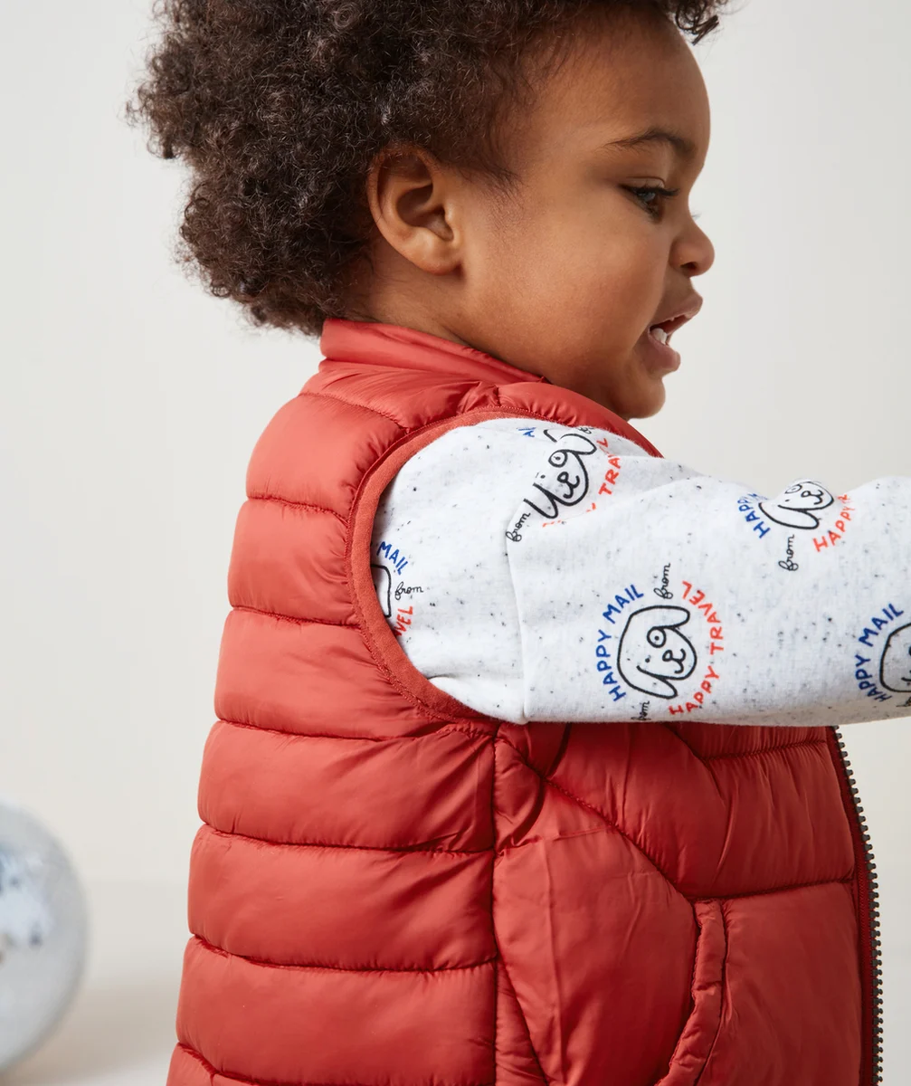 DOUDOUNE SANS MANCHES BÉBÉ GARÇON EN REMBOURRAGE RECYCLÉ ROUILLE