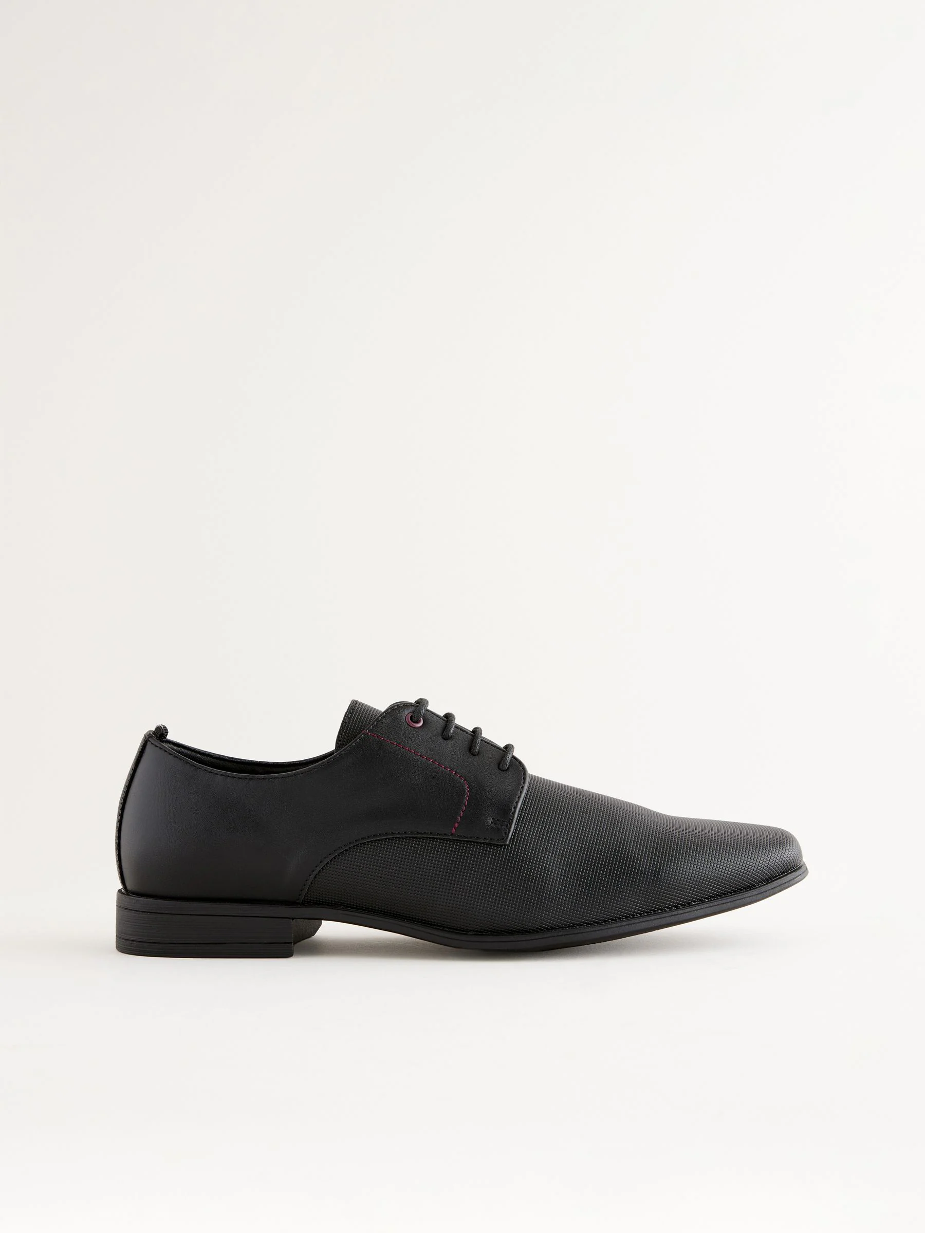 Zwart - Slim Square Embossed Derby Shoes
