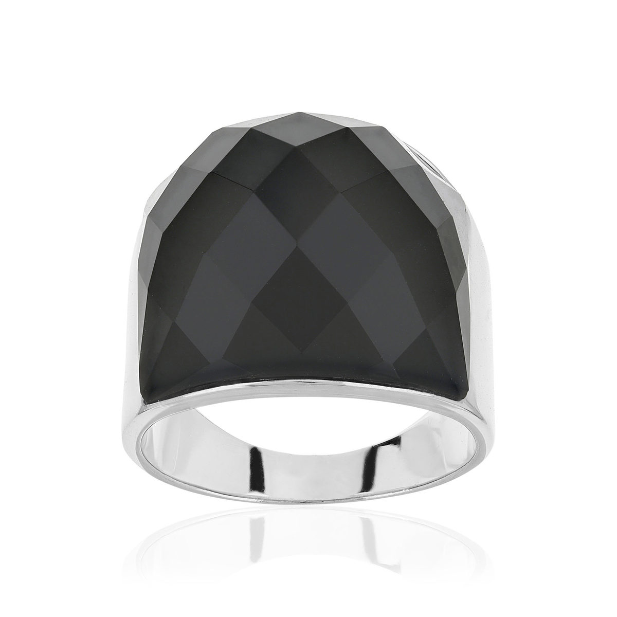 Bague argent 925 agate noire