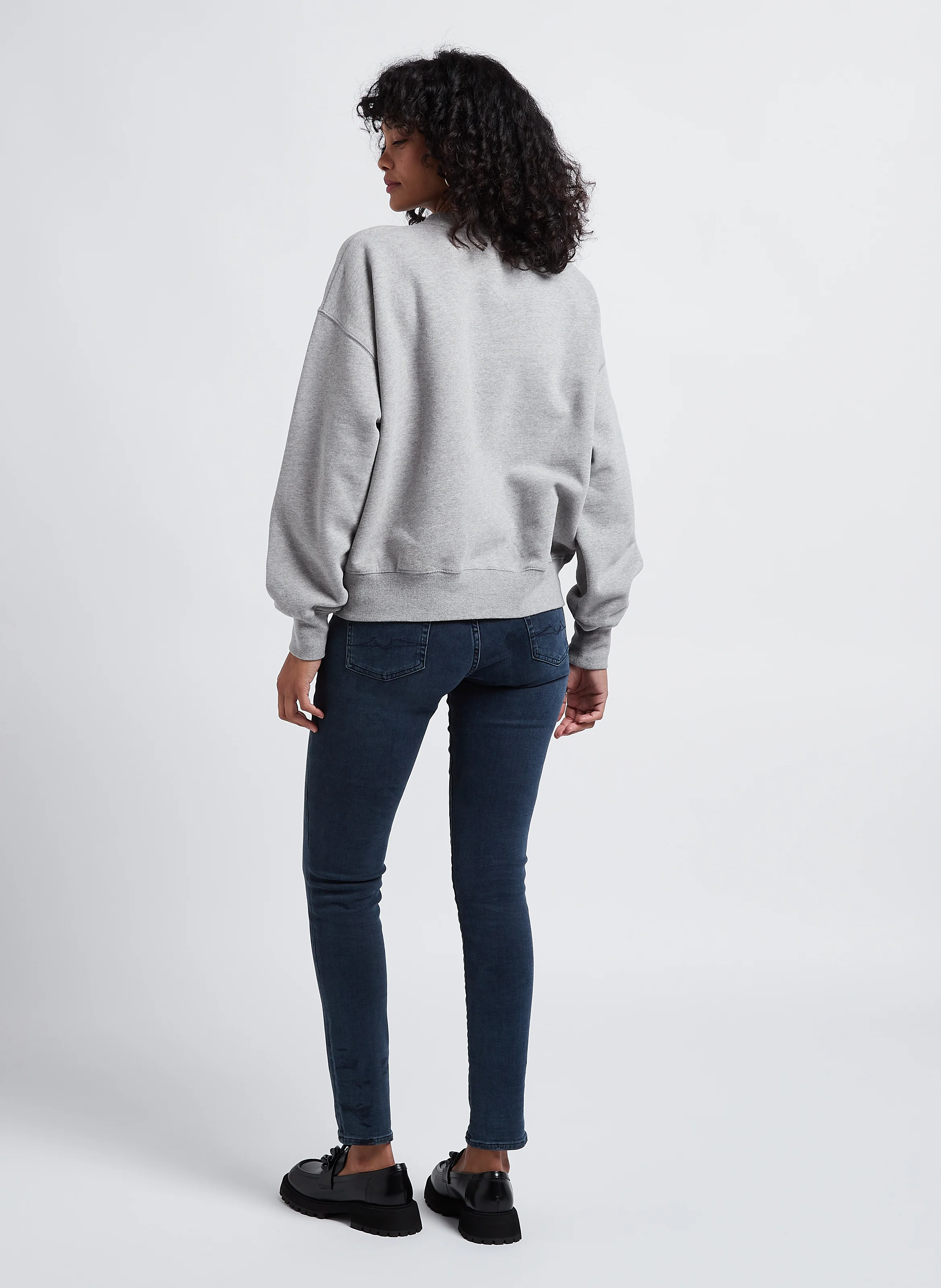 PYPER - Jean skinny taille basse en denim délavé | Bleu