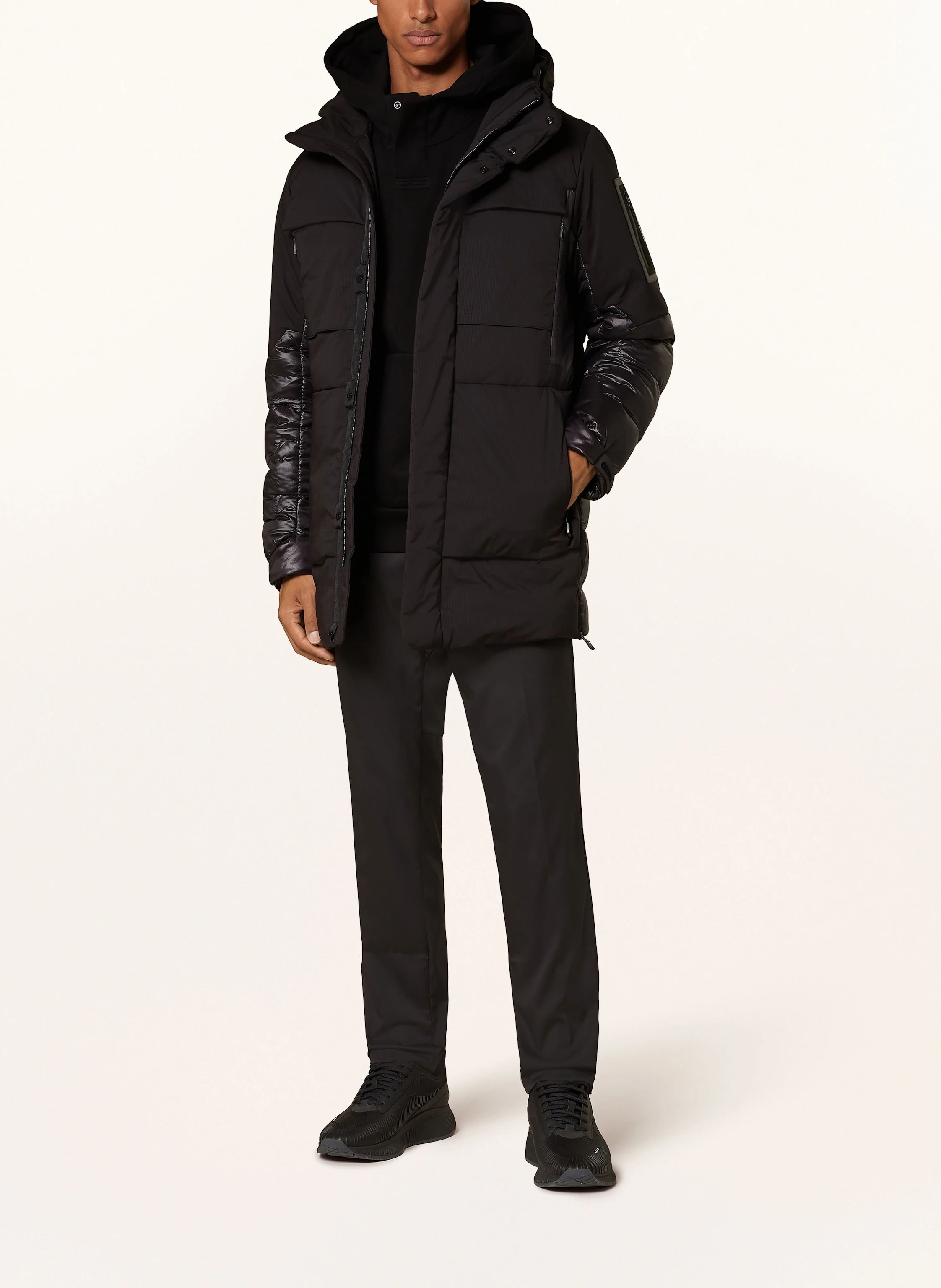 BOSS Lightweight-Daunenjacke EAMS mit abnehmbarer Kapuze