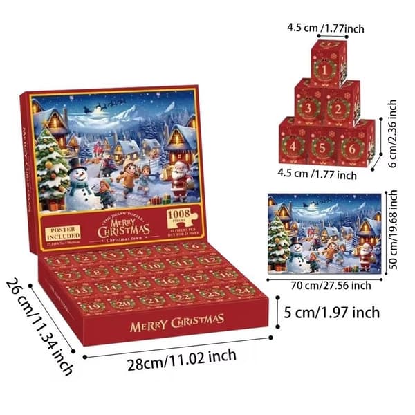 Adventskalender - Pussel 1008 Bitar - Julkalender 2024