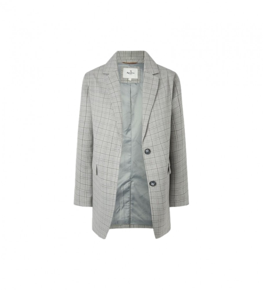 Jaqueta xadrez Romy da Pepe Jeans cinza