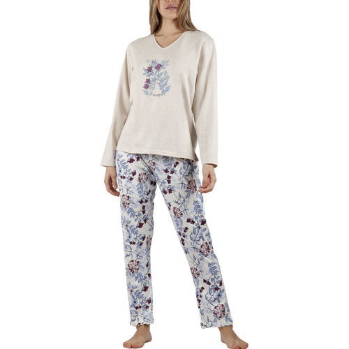 Admas - Pijama pantalón top mangas largas Es Like Magic Blanco