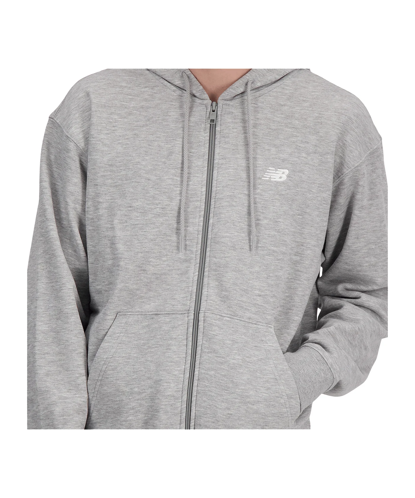 New Balance Sport Essentials Logo Fleece Jacke Grau FAG