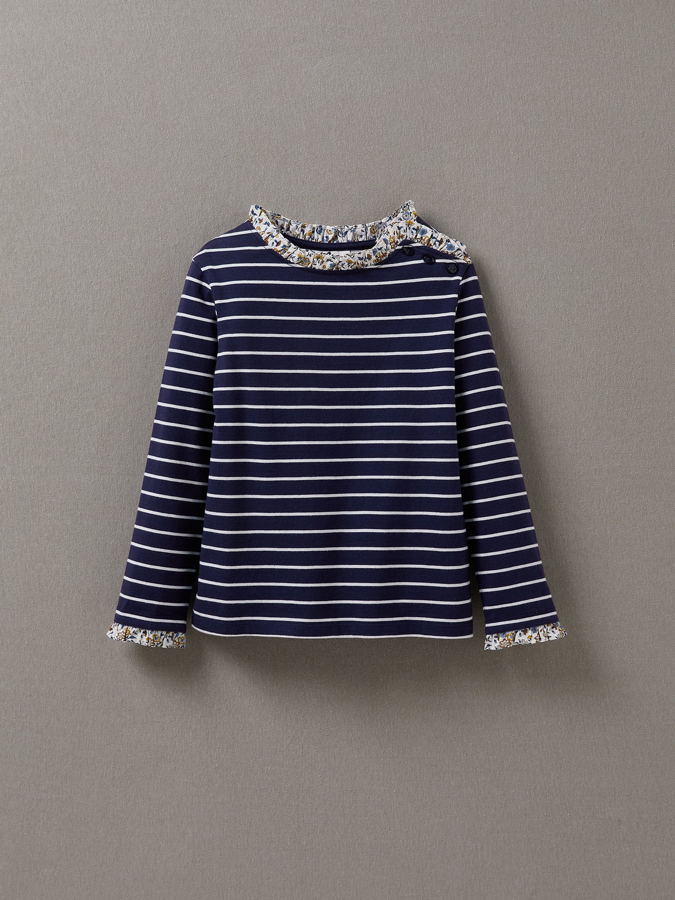 T-shirt marinière Fille tissu Liberty - Coton bio