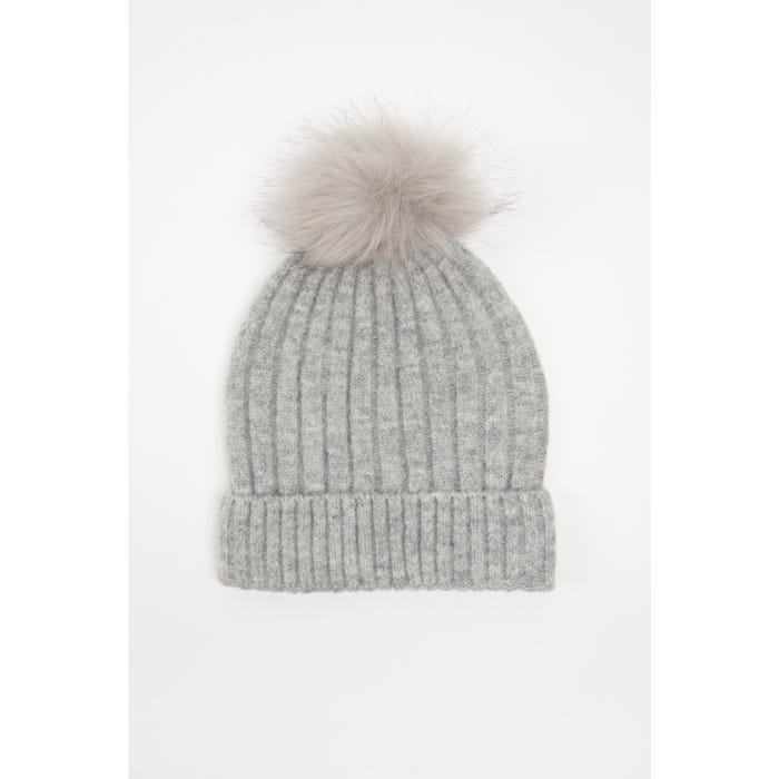 Veritas-Geribbelde muts pompon