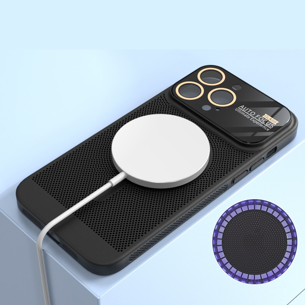 iPhone 15 Pro MagSafe Hardcase Hülle mit Kameraglasschutz - Schwarz