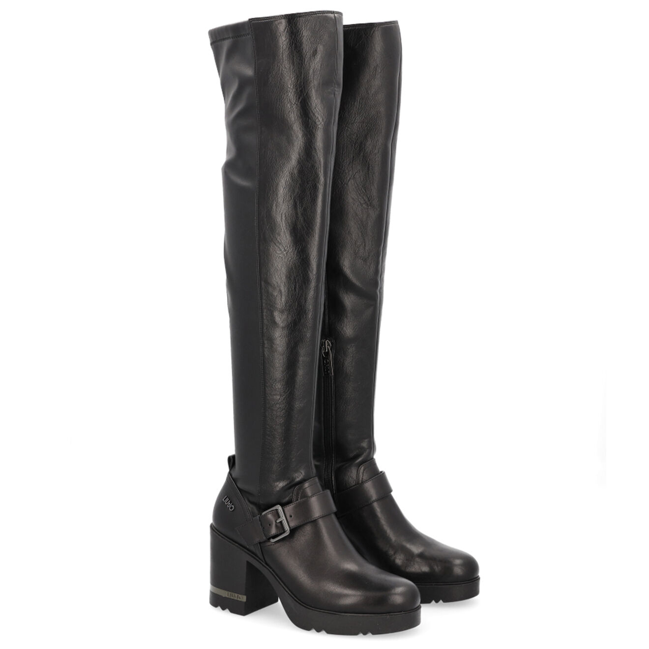 Liu-Jo Bottes Gwen en Cuir noires
