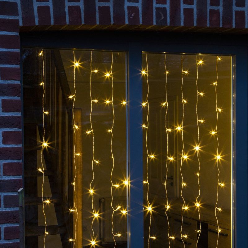 Lichtgordijn - ijspegel - 120 leds - warm wit - 100 x 200 cm - ijspegelverlichting