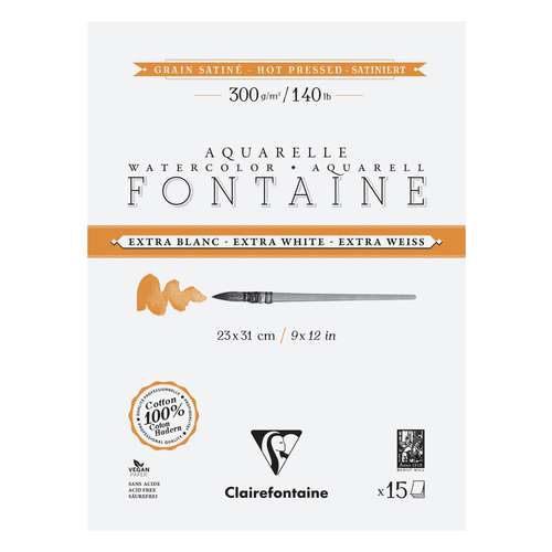 Clairefontaine Aquarellpapier FONTAINE Extra White satiniert