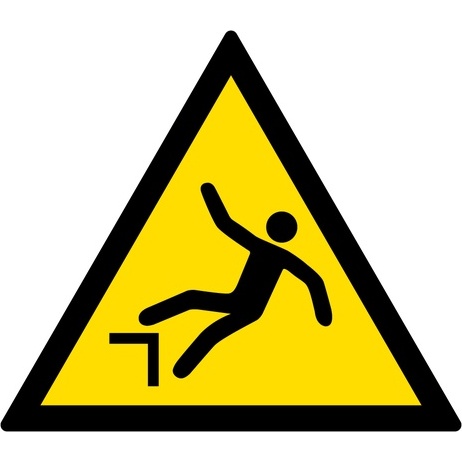 Adhésif - Danger : Chute avec Dénivellation - W008 - ISO 7010
