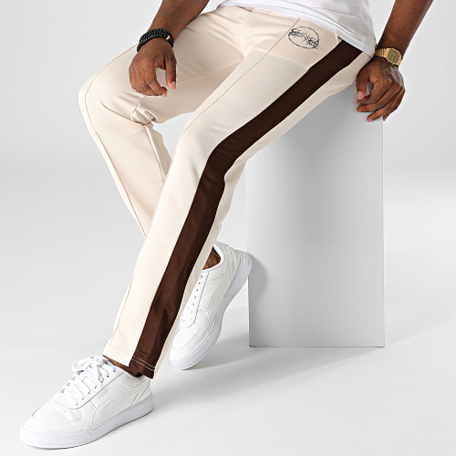 Pantalon Jogging A Bandes 2240172 Beige Marron