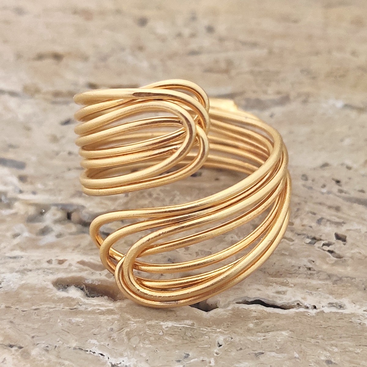 Bague ajustable - Laiton plaqué or