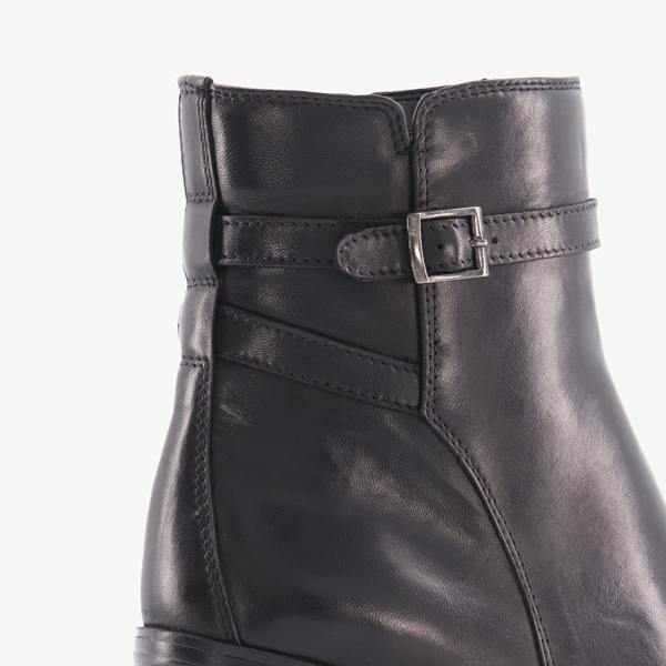 Hush Puppies leren dames enkellaarsjes zwart