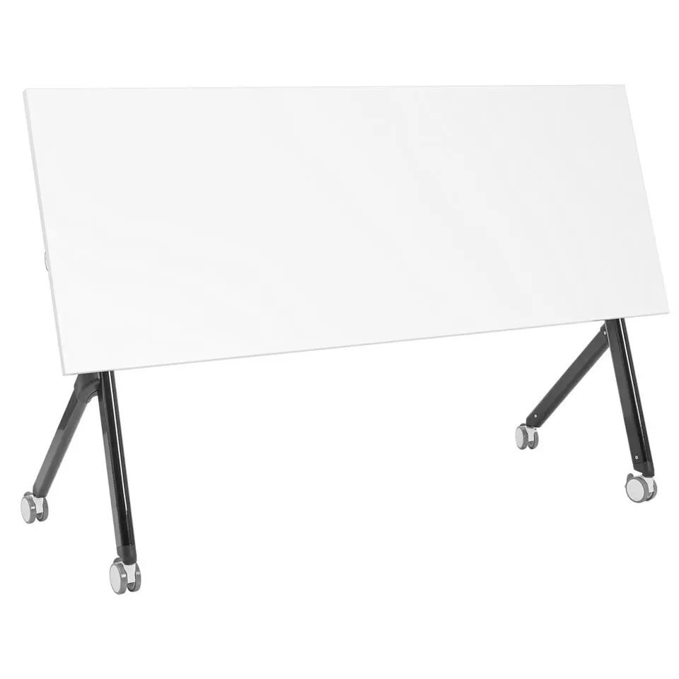BENDI - Inklapbaar bureau - Wit/Zwart - 160 x 60 cm - Staal