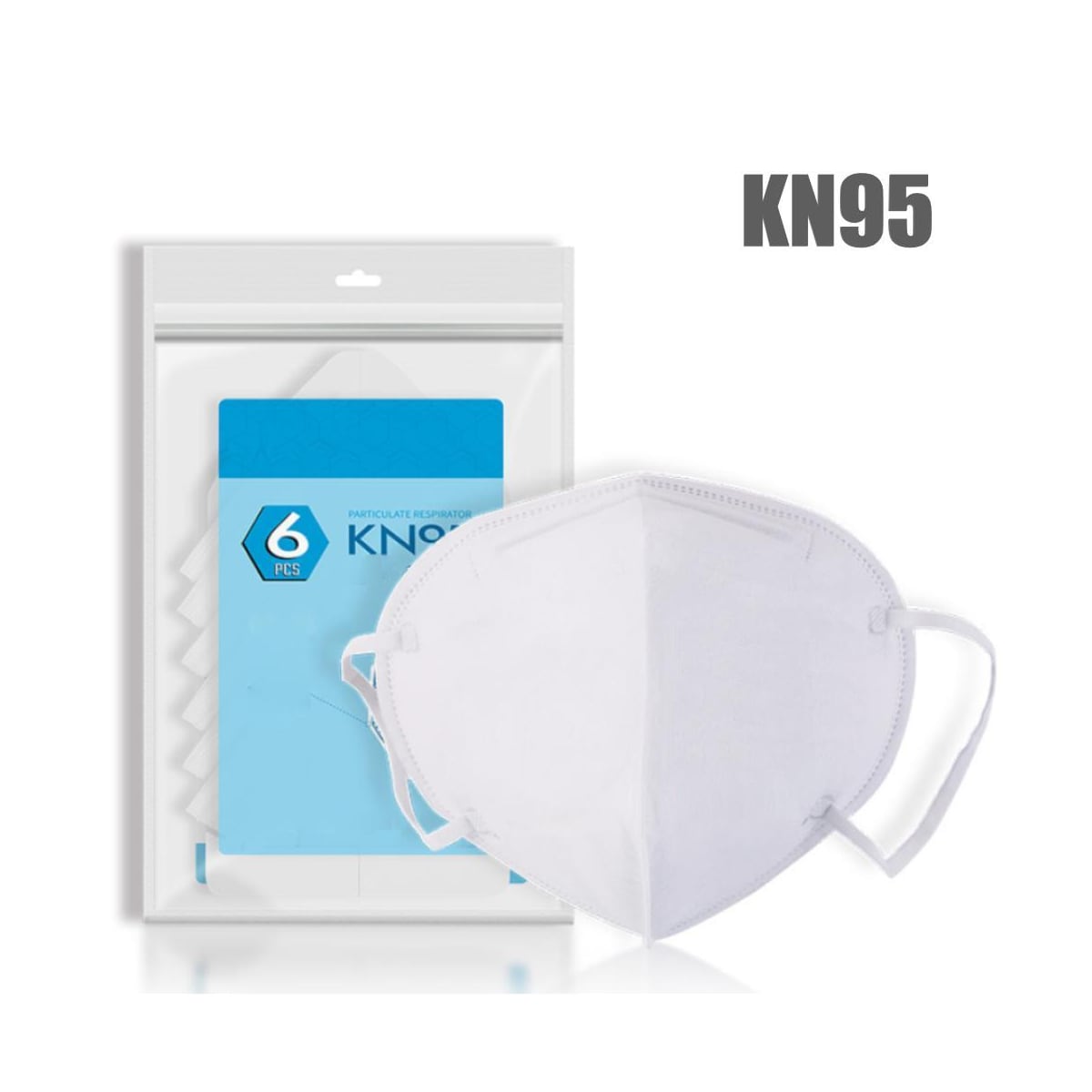 FFP2 munnbeskyttelse - ansiktsmaske - KN95 respirator 6 stk