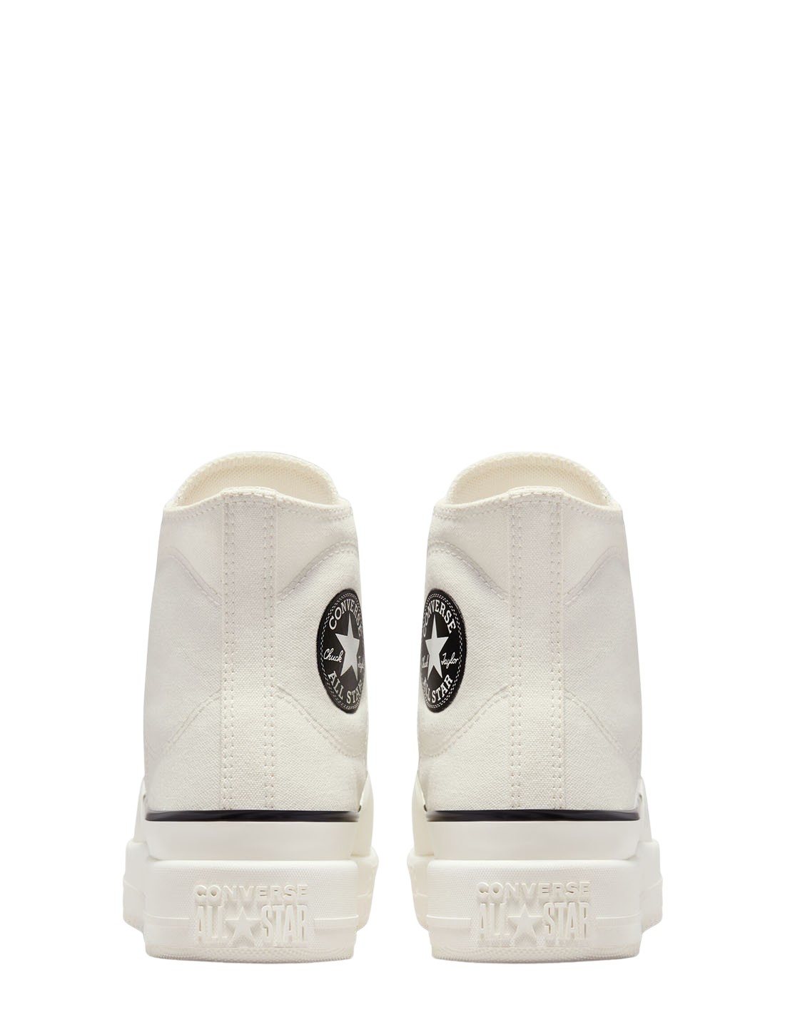 converse sneakers compensées montantes femme ctas construct hi blanc noir