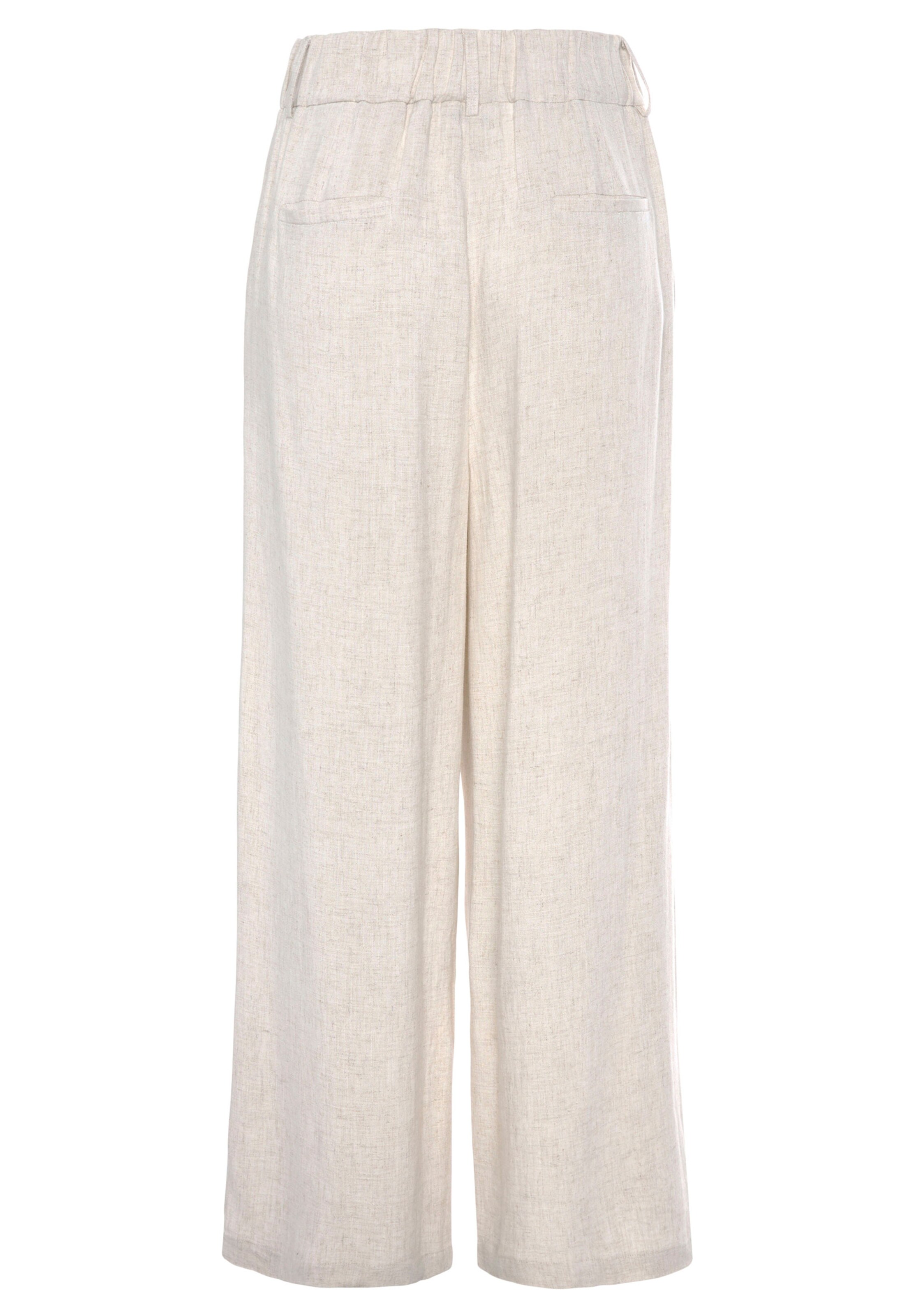LASCANA Bundfaltenhose in sand
