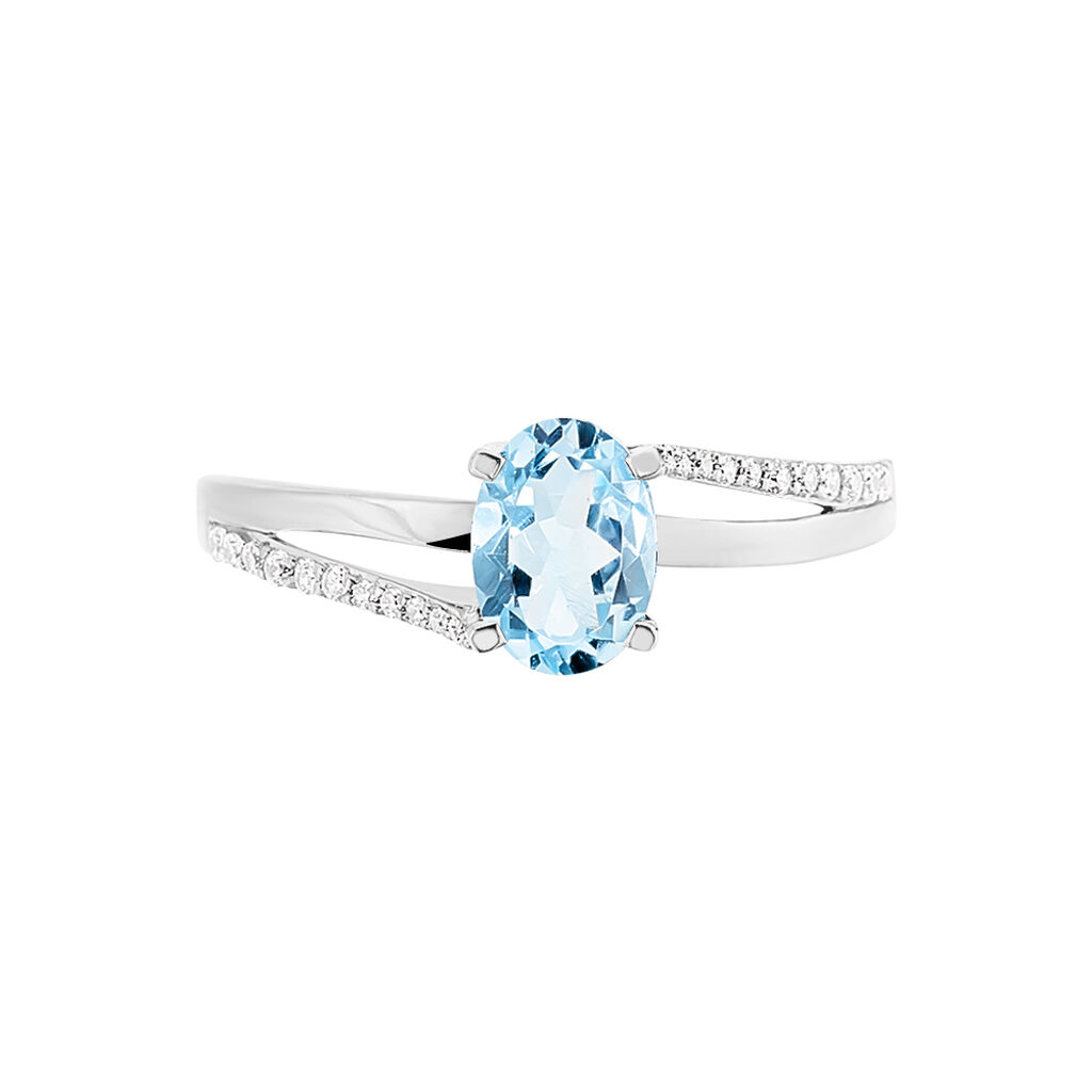 Bague Marie-eva Or Blanc Topaze Et Oxyde De Zirconium