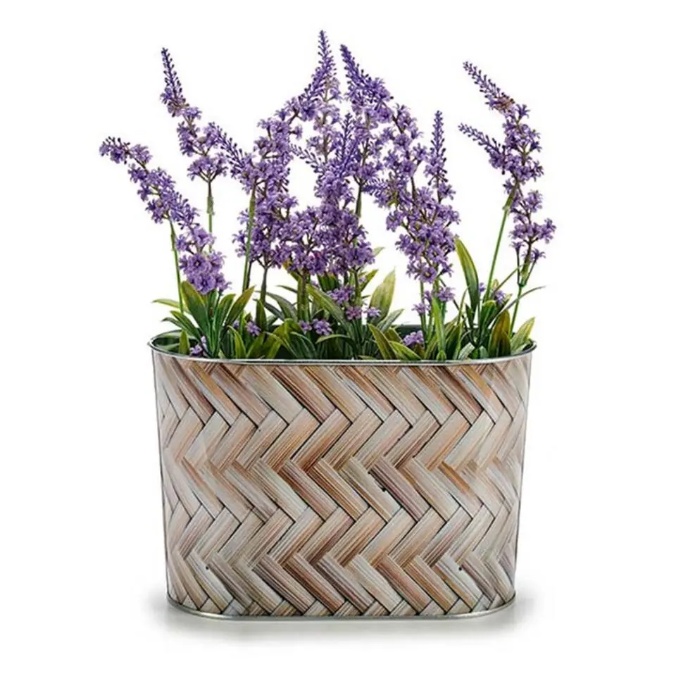 Arte rplantenpot/bloempot teil- zink- bruin - L22 x D11 x H12 cm