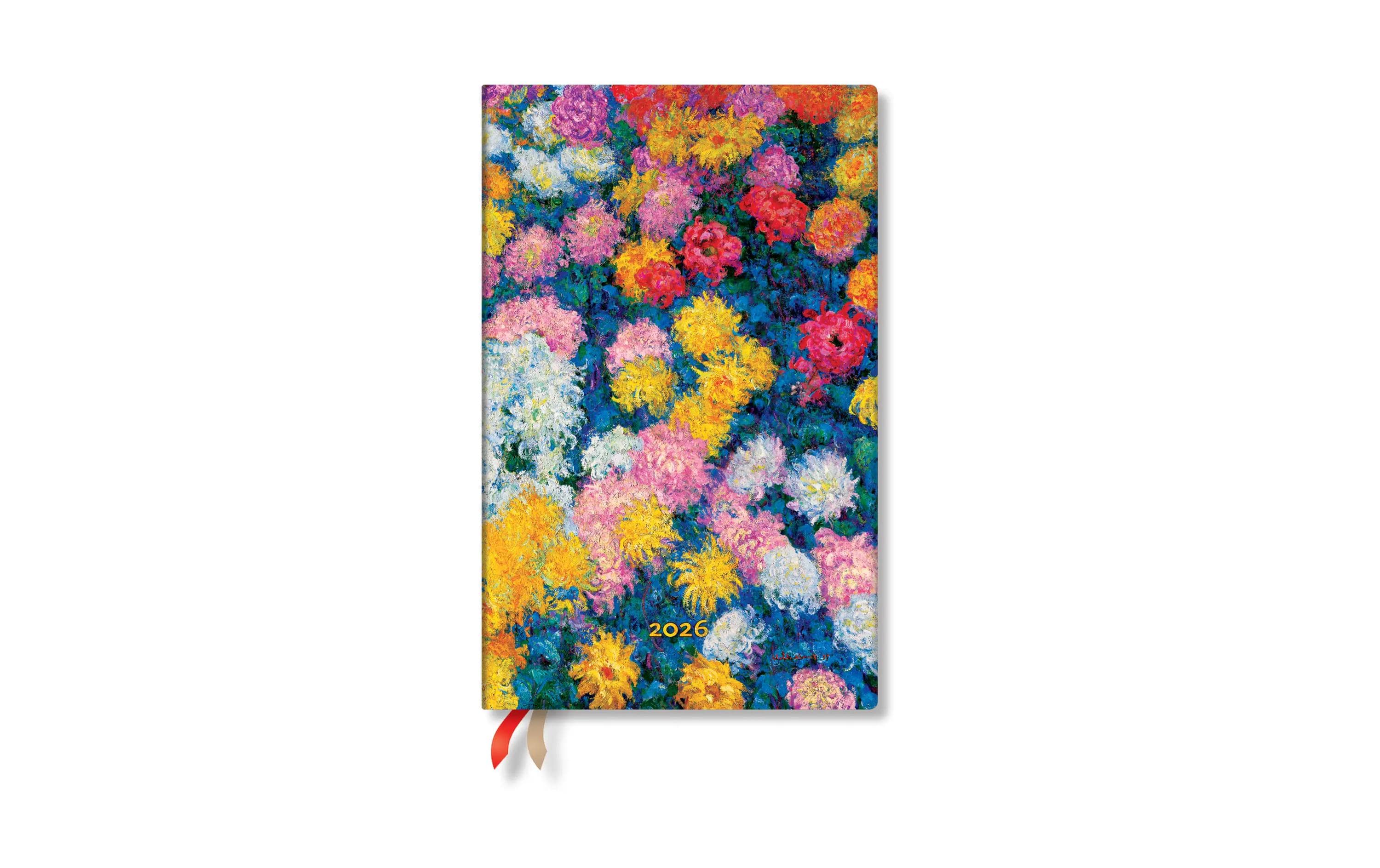 Wochenagenda Chrysanthemen Blume, 2026, MehrfarbigAgenda mit einer Woche auf zwei Seiten