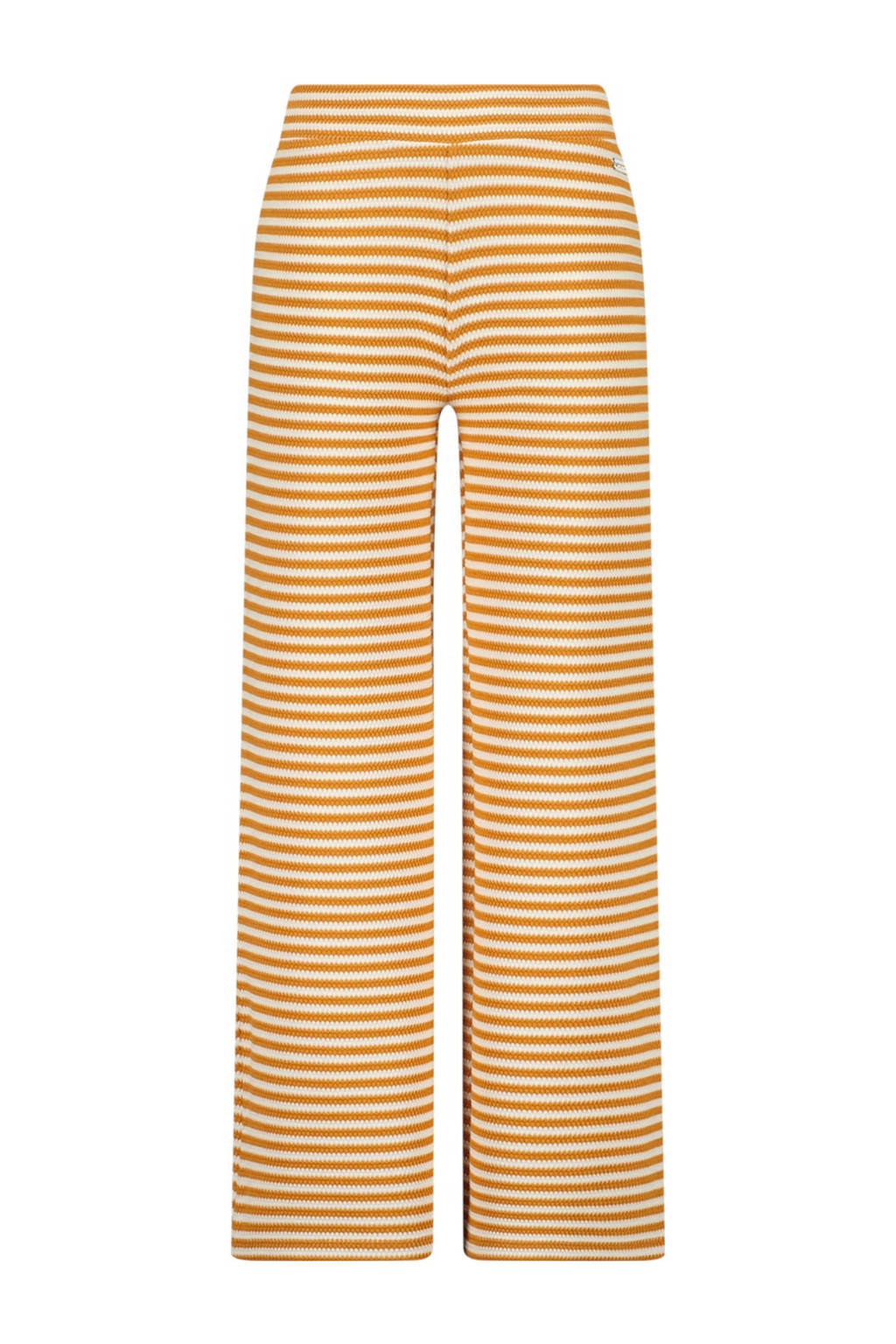 Vingino gestreepte broek Sila lichtbruin/wit