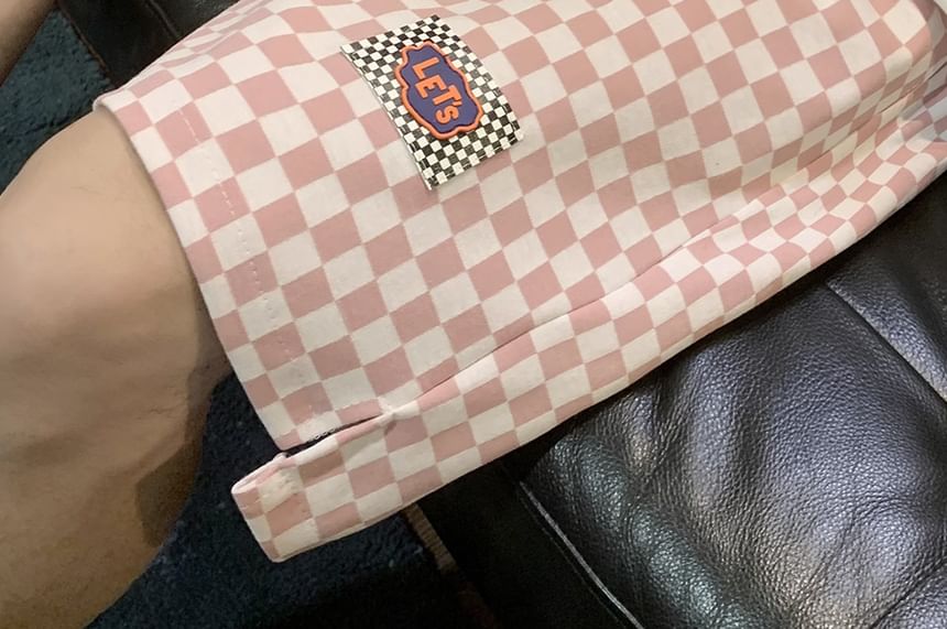 emeisa - Wijde shorts met trekkoord in de taille en checkerboardprint
