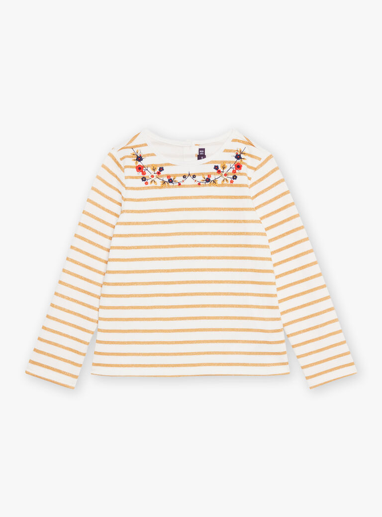 T-shirt jaune à imprimé à rayures