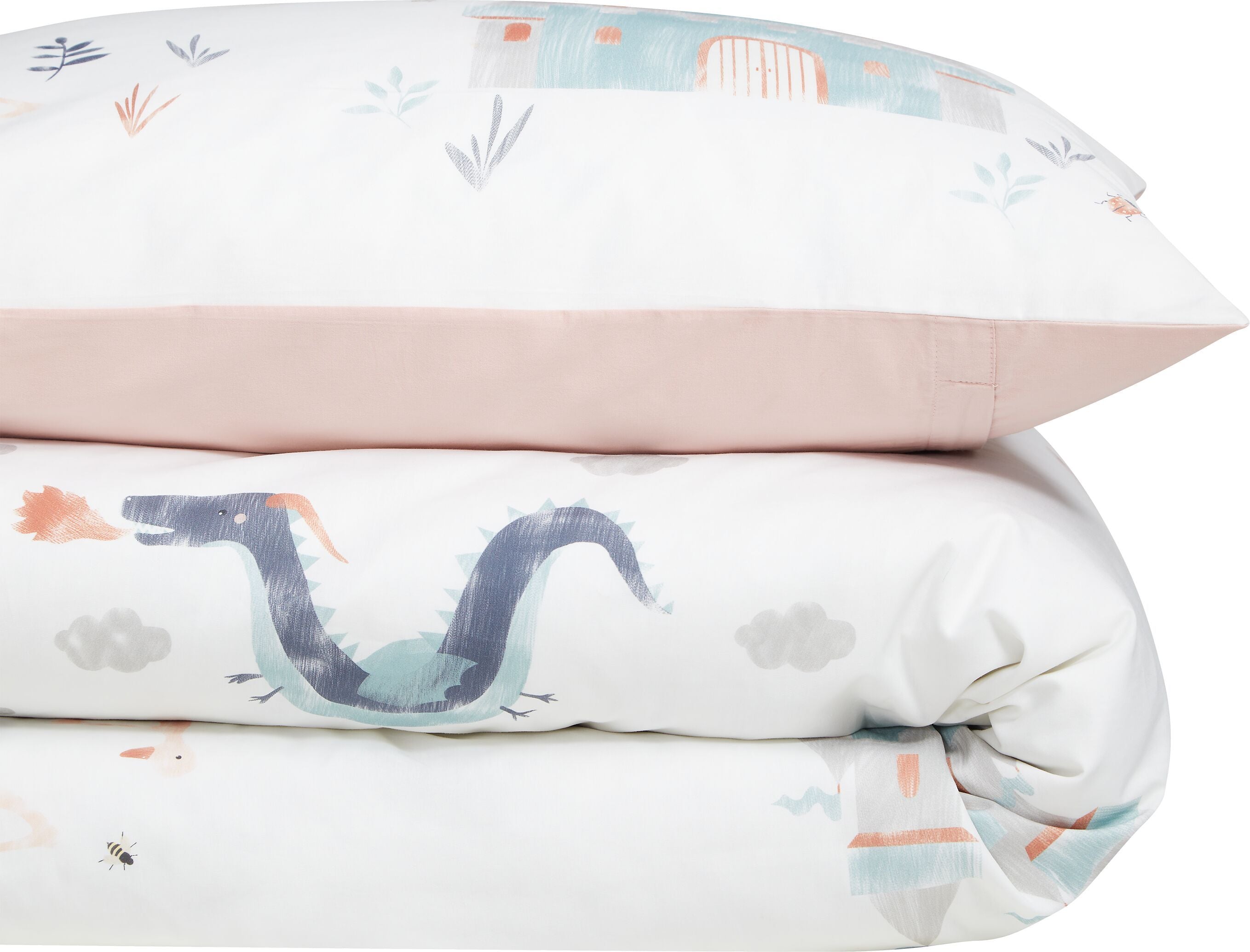 AHNOA Kinder Bettwäschegarnitur - Weiss / B: 160.0 cm x T: 210.0 cm