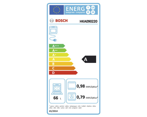 Bosch vrijstaand fornuis met glaskeramische kookplaat HKA090220, bruikbaar volume 66 l, BxHxD 600 x 850 x 600 mm