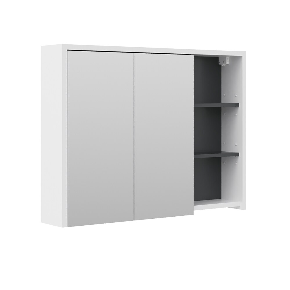 Vicco Spiegelschrank Viola Weiß Badschrank Badspiegel 2 Türen mit Ablagen Badmöbel