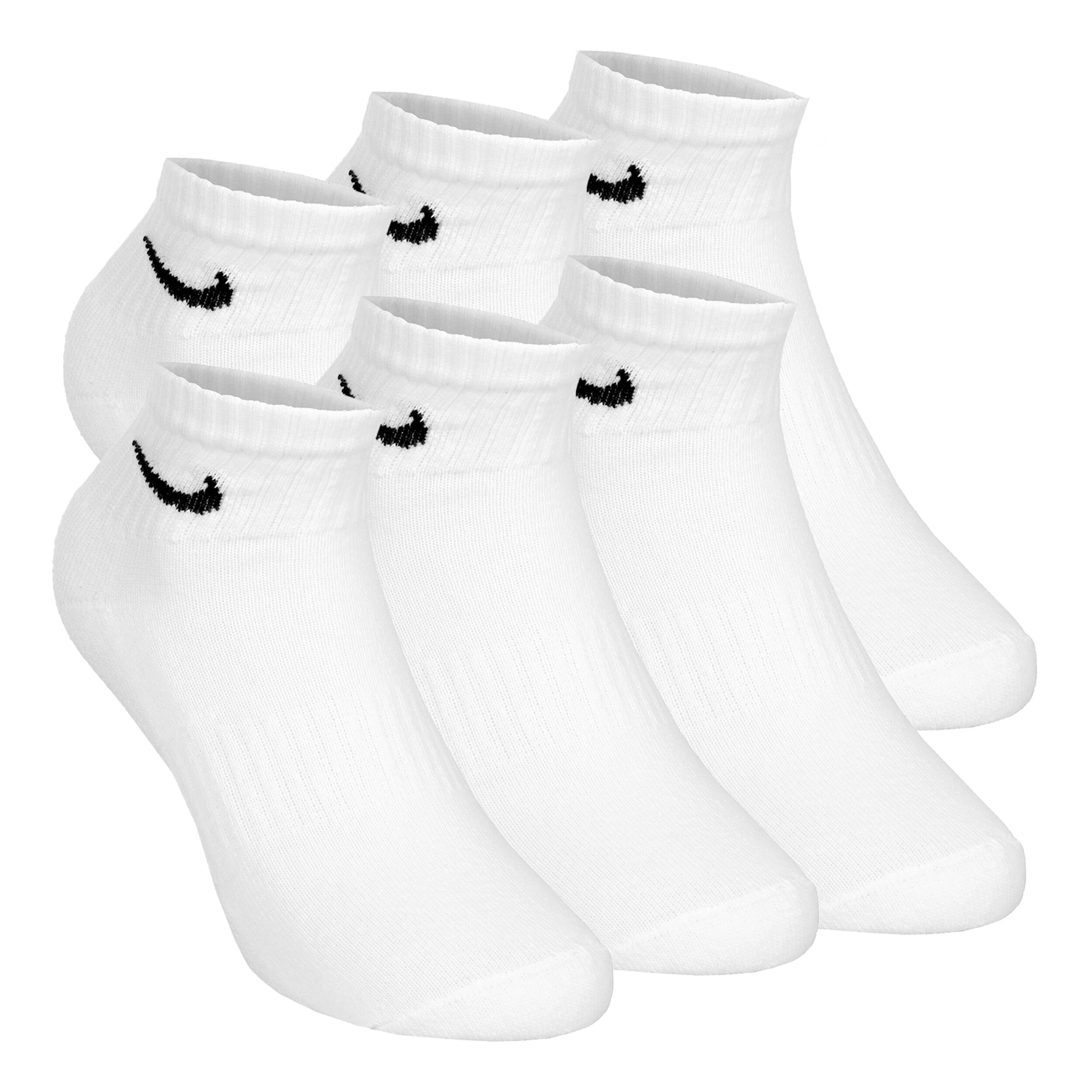 Nike Everyday Cushioned Ankle Chaussettes De Sport Pack De 6 - Blanc , Noir