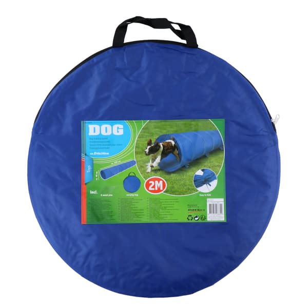 Sammenleggbar agilitytunnel for hund - 2 meter lang og 48 cm i diameter
