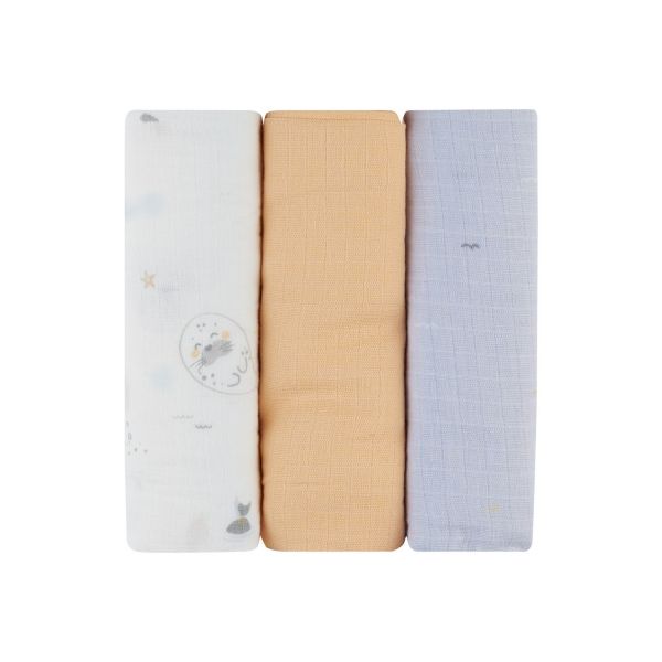 Kikkaboo Conjunto de Fraldas em Musselina 3 Peças 75x75cm Seally Me