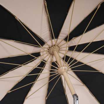 Handson parasol Venetië zwart/beige rond Ø 250 cm