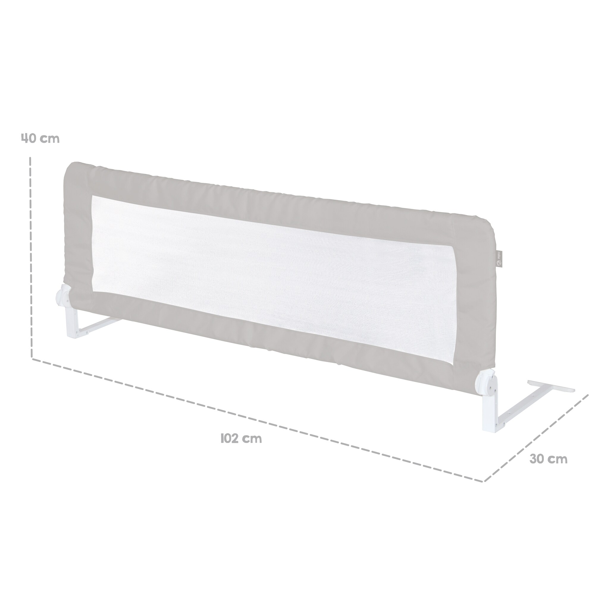 Bettschutzgitter Klipp-Klapp ca. 100 cm, Rausfallschutz klappbar für Babys & Kinder, ca. 50 cm hoch, grau
